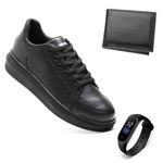Kit Tênis Casual Masculino em Couro Dm Damando +Carteira+Relog