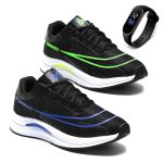 Kit 2 Pares Tênis Masculino Esportivo Para Treino Lançamento + Relógio