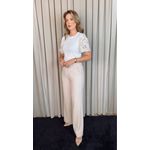 T-shirt Feminina Manga Bordada - Branca - Cod 535