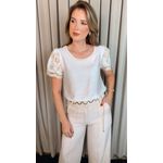 Blusa Feminina Bordada Delicada - Branca Cod 536