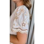 Blusa Feminina Bordada Delicada - Branca Cod 536