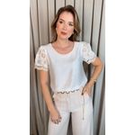 Blusa Feminina Bordada Delicada - Branca Cod 536