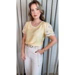 Blusa Feminina Bordada Delicada - Amarela Cod 536