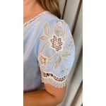 Blusa Feminina Bordada Delicada - Azul Cod 536