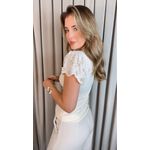 T-shirt Feminina Delicada Bordada - Off White - Cod 544