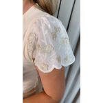 T-shirt Feminina Delicada Bordada - Off White - Cod 544