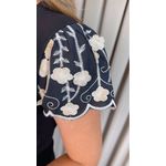 T-shirt Feminina Delicada Bordada - Preto - Cod 544