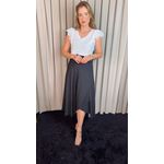 Saia Transpassada Feminina - Preta - Poa -Cod 337