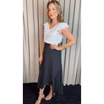 Saia Transpassada Feminina - Preta - Poa -Cod 337