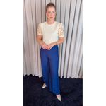 T-shirt Feminina Com Detalhe Na Manga Guipir - Amarelo Manteiga - Cod 226