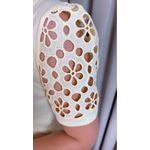 T-shirt Feminina Com Detalhe Na Manga Guipir - Amarelo Manteiga - Cod 226