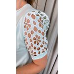 T-shirt Feminina Com Detalhe Na Manga Guipir - Verde - Cod 226