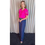 Blusa Feminina Manga Bordada Colorida - Pink - Cod 529