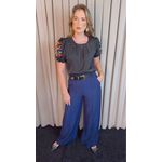 Blusa Feminina Manga Bordada Colorida - Preto - Cod 529