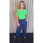 Blusa Feminina Manga Bordada Colorida - Verde - Cod 529