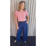 Blusa Feminina Manga Bordada Colorida - Rosa - Cod 529