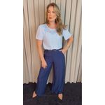 Blusa Feminina Flor Em Crochê - Azul - Cod 530