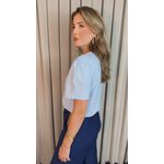 Blusa Feminina Flor Em Crochê - Azul - Cod 530