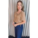 Blusa Feminina Flor Em Crochê - Marrom - Cod 530