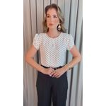 Blusa Feminina Poa Manguinha - Branco - Cod 528