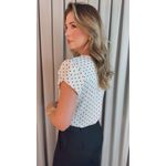 Blusa Feminina Poa Manguinha - Branco - Cod 528