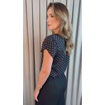 Blusa Feminina Poa Manguinha - Preto - Cod 528