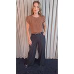 Blusa Feminina Poa Manguinha - Marrom - Cod 528