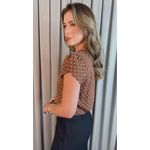 Blusa Feminina Poa Manguinha - Marrom - Cod 528