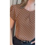 Blusa Feminina Poa Manguinha - Marrom - Cod 528