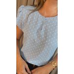 Blusa Feminina Poa Manguinha - Azul - Cod 528