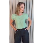 Blusa Feminina Poa Manguinha - Verde - Cod 528