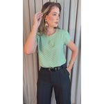 Blusa Feminina Poa Manguinha - Verde - Cod 528