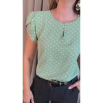 Blusa Feminina Poa Manguinha - Verde - Cod 528