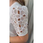 T-shirt Feminina Manga Guipir - Branca - Cod 523