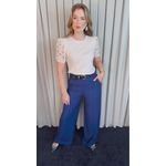 T-shirt Feminina Manga Guipir - Off White - Cod 523