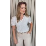 Blusa Feminina Em Lese Bordada - Branca - Cod 531