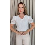 Blusa Feminina Em Lese Bordada - Branca - Cod 531