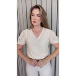 Blusa Feminina Em Lese Bordada - Off White - Cod 531