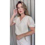 Blusa Feminina Em Lese Bordada - Off White - Cod 531