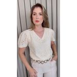 Blusa Feminina Em Lese Bordada - Off White - Cod 531