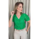Blusa Feminina Em Lese Bordada - Verde - Cod 531
