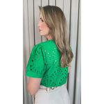 Blusa Feminina Em Lese Bordada - Verde - Cod 531