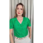 Blusa Feminina Em Lese Bordada - Verde - Cod 531