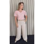 Blusa Feminina Em Lese Bordada - Rosa - Cod 531