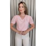 Blusa Feminina Em Lese Bordada - Rosa - Cod 531