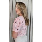 Blusa Feminina Em Lese Bordada - Rosa - Cod 531