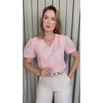 Blusa Feminina Em Lese Bordada - Rosa - Cod 531