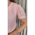 Blusa Feminina Em Lese Bordada - Rosa - Cod 531