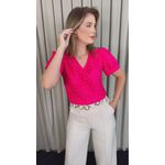 Blusa Feminina Em Lese Bordada - Pink - Cod 531