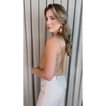 Regata Feminina Plisada Bordada - Nude - Cod 527